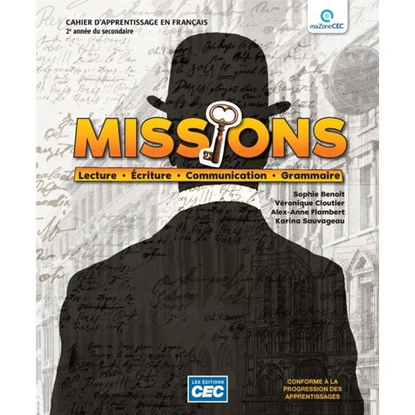 Cahier d'apprentissage Missions (avec code grammatical, fascicule mise à niveau et exercices interactifs) - Français - Secondaire 2
