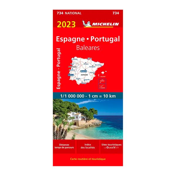 Carte routière Espagne - Portugal 2023