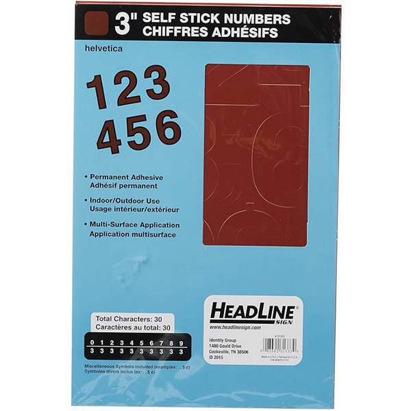 Geosign Vinyl Letters and Numbers - Red Numbers 76 mm (3 in.)