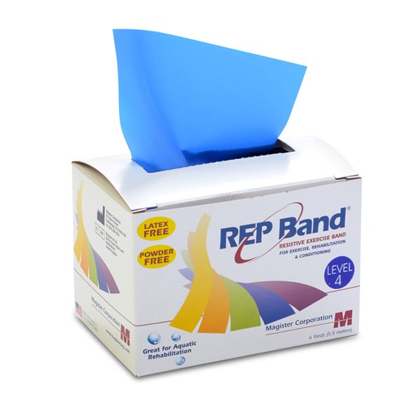 Bande de résistance Rep™ Band® en rouleau 5,5 mètres  - Niveau 4 - Bleu