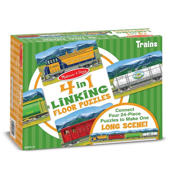 4 x 24 Pieces – Trains Linking Floor Puzzles