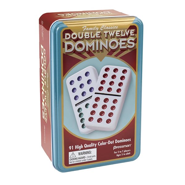 Jeu Domino Double 12 à points de couleurs