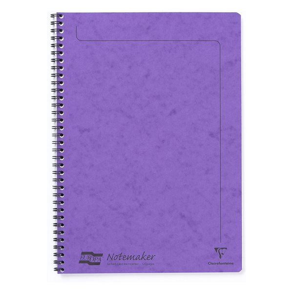 Europa Notemaker Ruled Spiral Notebook - Purple