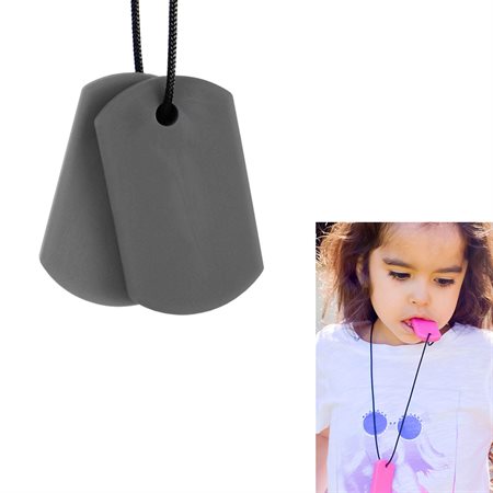 Collier à mâchouiller Tags - Ferme Gris foncé