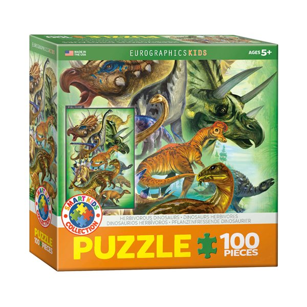 100 Pieces – Herbivorous Dinosaurs Jigsaw Puzzle