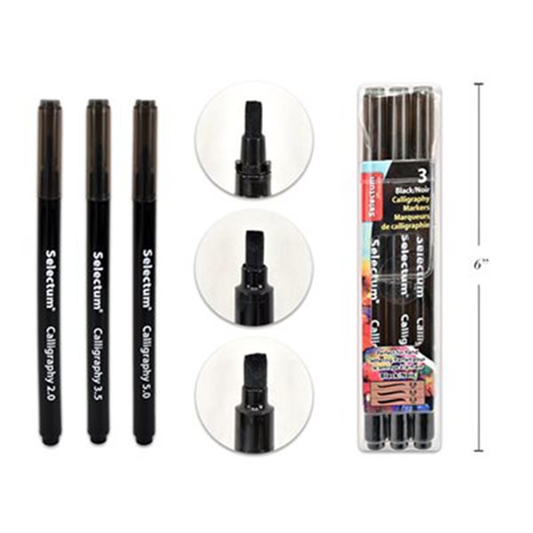 Black Calligraphy Markers - Set of 3