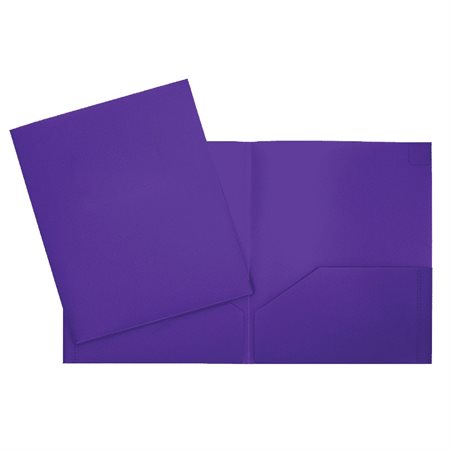 Plastic Report Cover With 2 Pockets - Purple