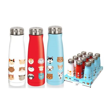 Pure 350 ml Kid Size Widemouth Thermal Bottle - Animals
