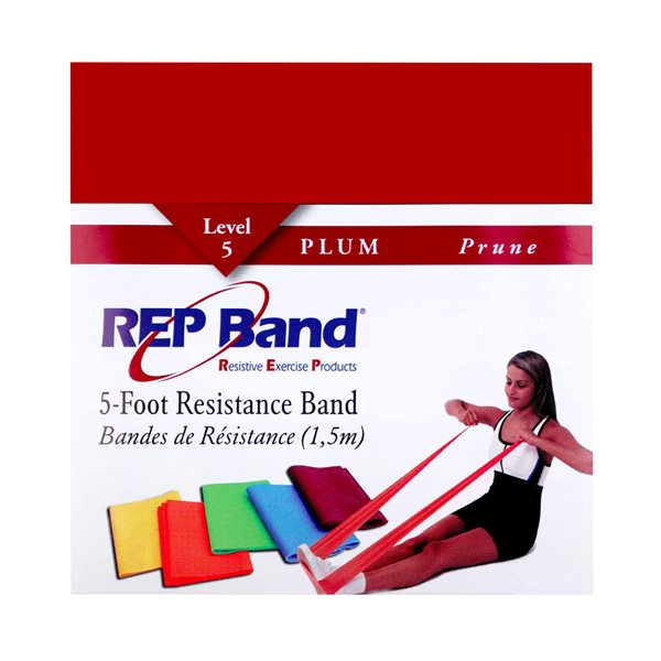 Rep™ Band® Pre-Cut Resistive Exercise Band - Level 5 - Plum