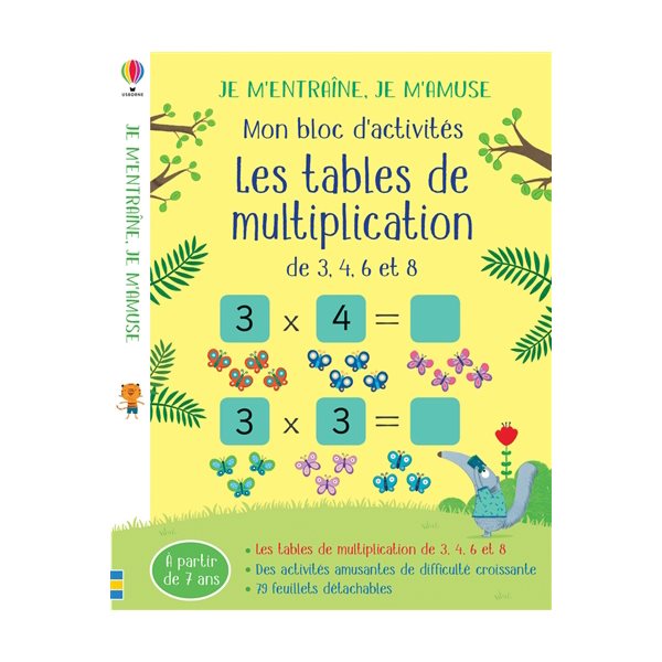 Les tables de multiplication de 3, 4, 6 et 8