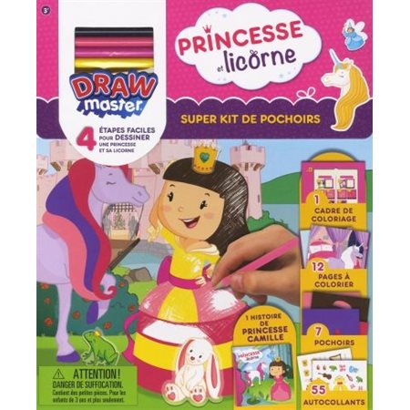 Super kit de pochoirs Princesse et Licorne