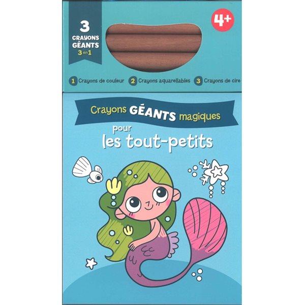 Crayons géants magiques pour les tout-petits : la sirène