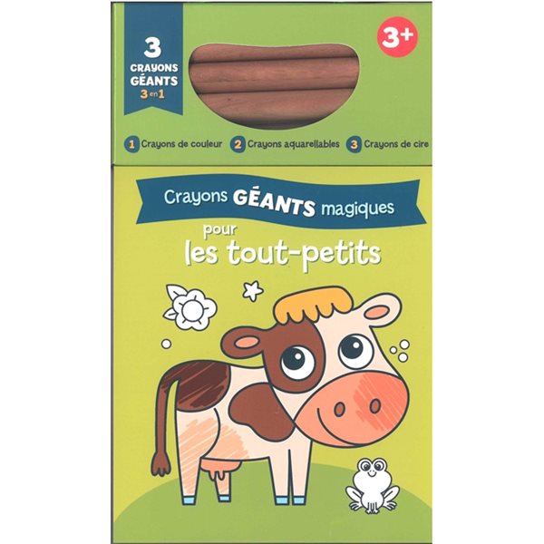 Crayons géants magiques pour les tout-petits : la vache