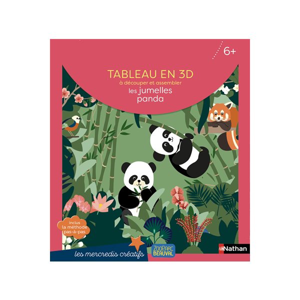 Les jumelles panda : tableau en 3D à découper et assembler