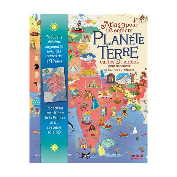 Planète Terre : atlas pour les enfants : cartes et vidéos pour découvrir le monde et l'espace