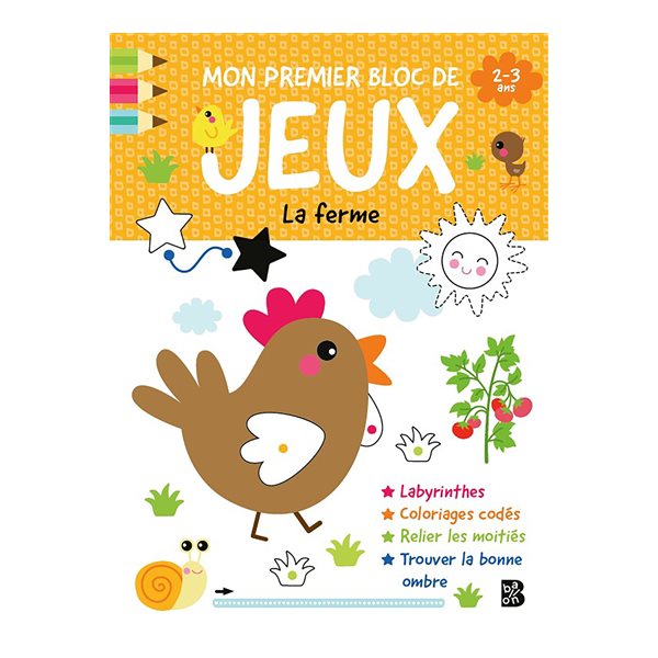 La ferme : mon premier bloc de jeux 2-3 ans