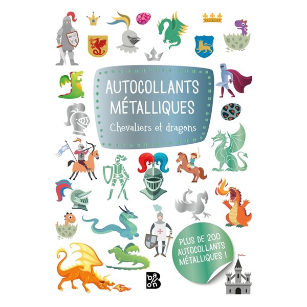 Autocollants métalliques : Chevaliers et dragons