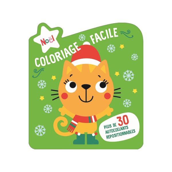 Coloriage facile : Noël : le chat