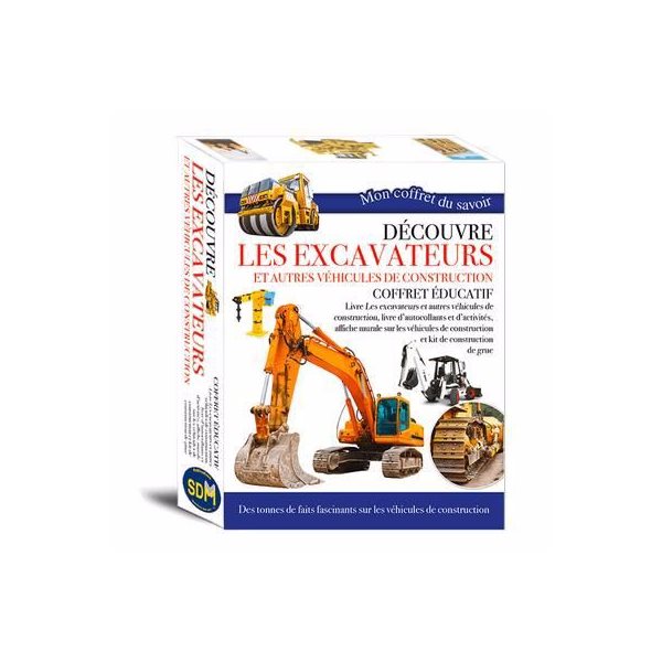 Découvre les excavateurs et autres véhicules de construction : coffret éducatif, Mon coffret du savoir