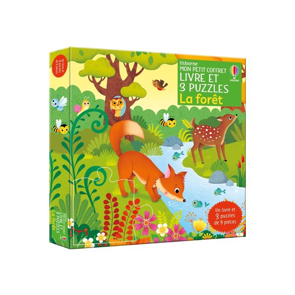 La forêt : Mon petit coffret Livre et 3 puzzles : Dès 3 ans