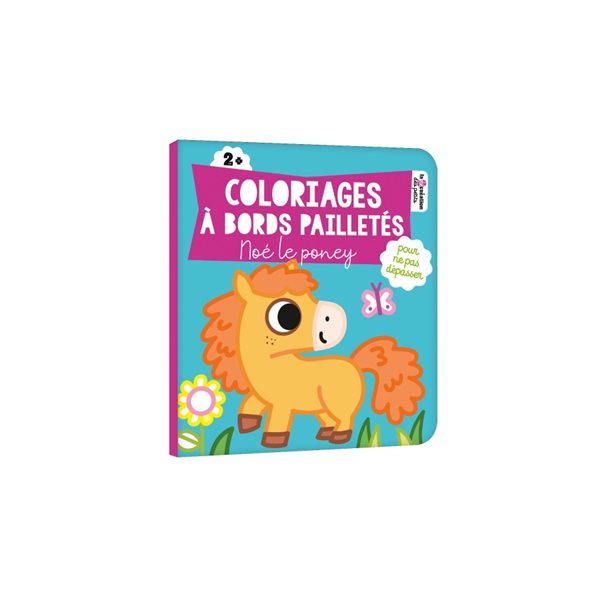 Coloriages à bords pailletés : Noé le poney