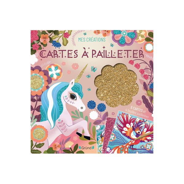 Cartes à pailleter : licornes et animaux magiques